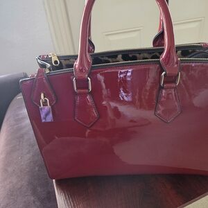 Elegant Red Patent Leather Handbag